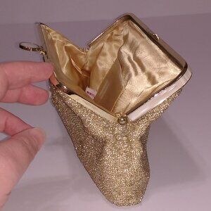 Gold Beaded Shell Inlay Clutch Japan
